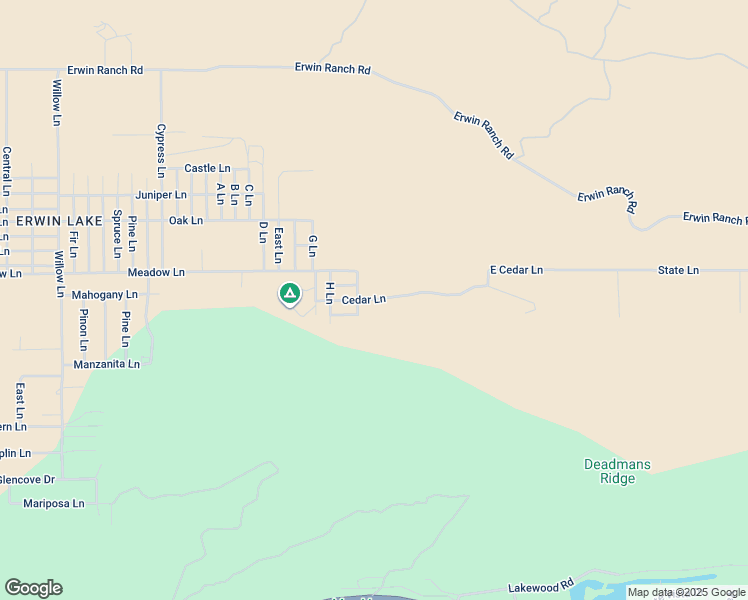map of restaurants, bars, coffee shops, grocery stores, and more near 2809 Cedar Lane in Big Bear