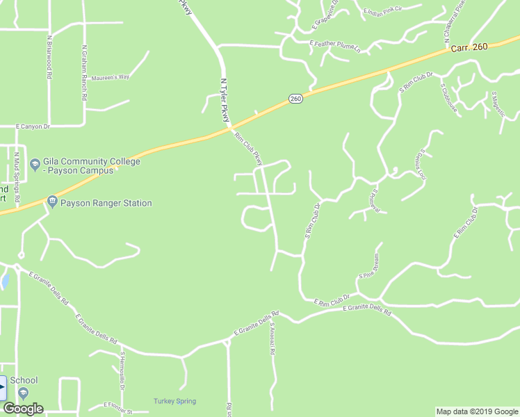 map of restaurants, bars, coffee shops, grocery stores, and more near South Whisper Ridge Lane in Payson