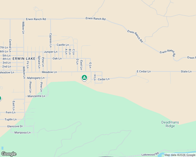 map of restaurants, bars, coffee shops, grocery stores, and more near 2737 Cedar Lane in Big Bear