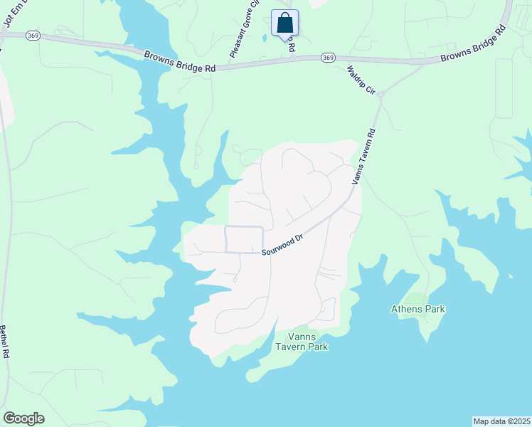 map of restaurants, bars, coffee shops, grocery stores, and more near 9305 Dogwood Place in Gainesville