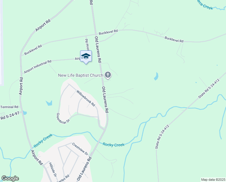 map of restaurants, bars, coffee shops, grocery stores, and more near 2349-2417 Old Laurens Greenwood Hwy in Greenwood