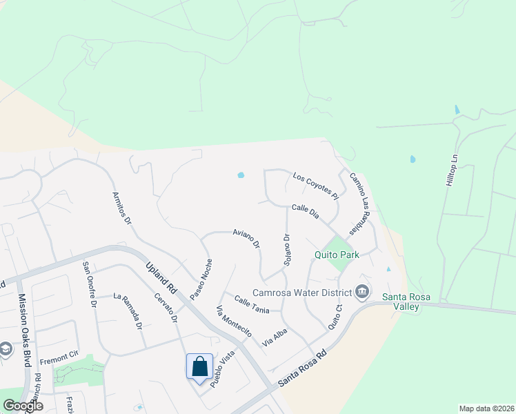 map of restaurants, bars, coffee shops, grocery stores, and more near 6960 Calle Dia in Camarillo