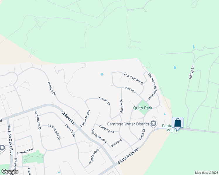 map of restaurants, bars, coffee shops, grocery stores, and more near 6960 Calle Dia in Camarillo