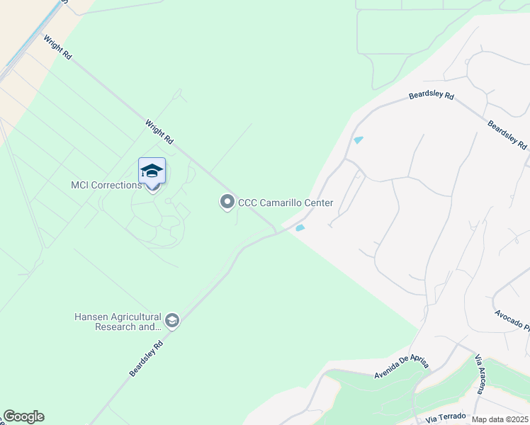 map of restaurants, bars, coffee shops, grocery stores, and more near 3425 Wright Road in Camarillo