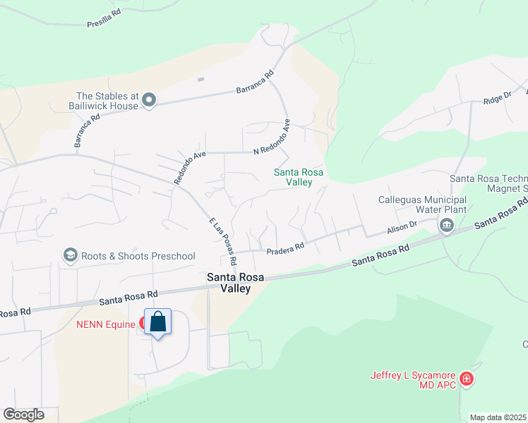 map of restaurants, bars, coffee shops, grocery stores, and more near 11875 Pradera Road in Camarillo