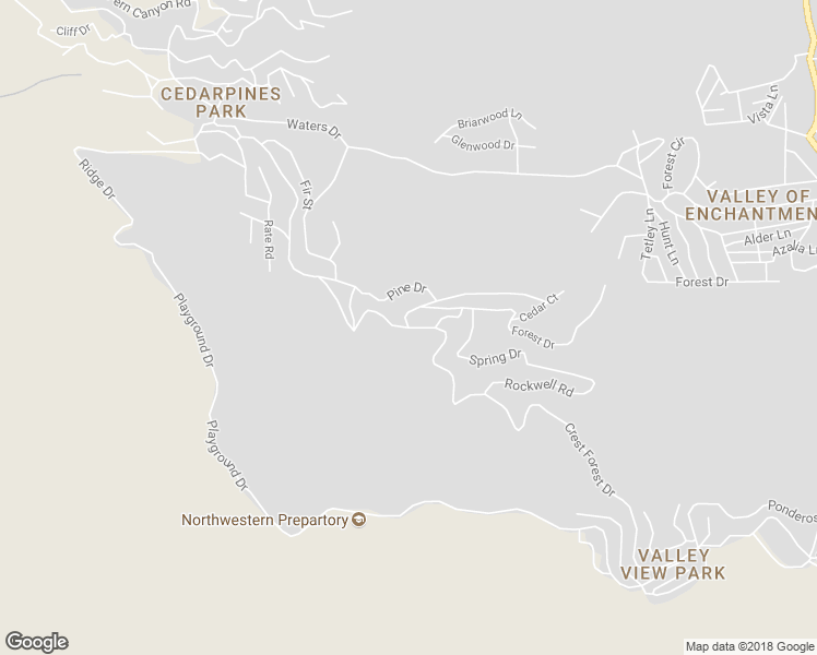 map of restaurants, bars, coffee shops, grocery stores, and more near Crest Forest Drive & South Forest Drive in Crestline