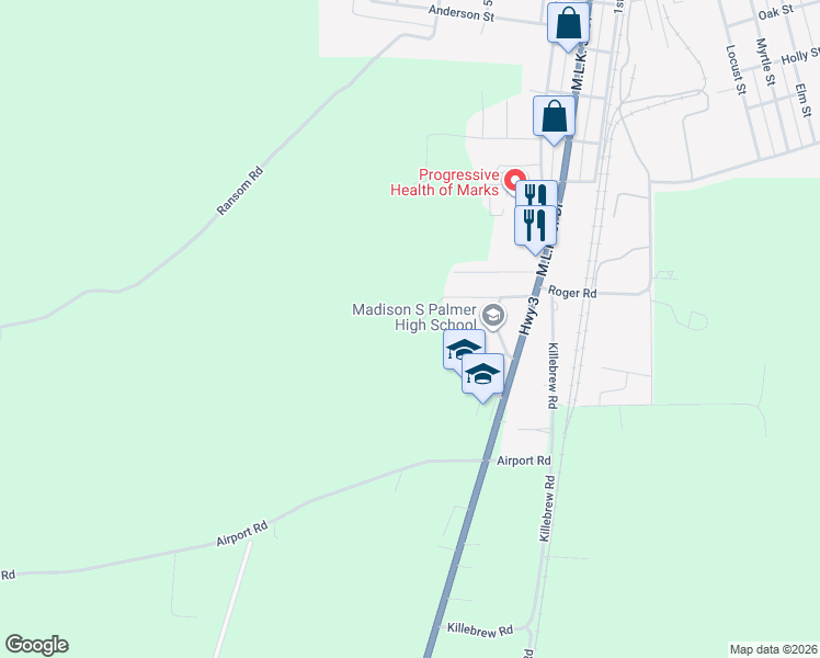 map of restaurants, bars, coffee shops, grocery stores, and more near 170 Howard Street in Marks