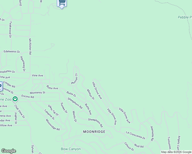map of restaurants, bars, coffee shops, grocery stores, and more near 550 Villa Grove Avenue in Big Bear