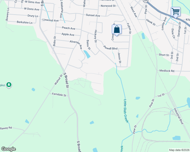 map of restaurants, bars, coffee shops, grocery stores, and more near 713 Shasta Drive in Albertville