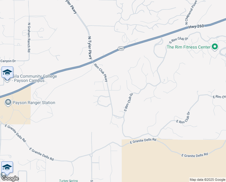 map of restaurants, bars, coffee shops, grocery stores, and more near 240 South Thunder Mountain in Payson