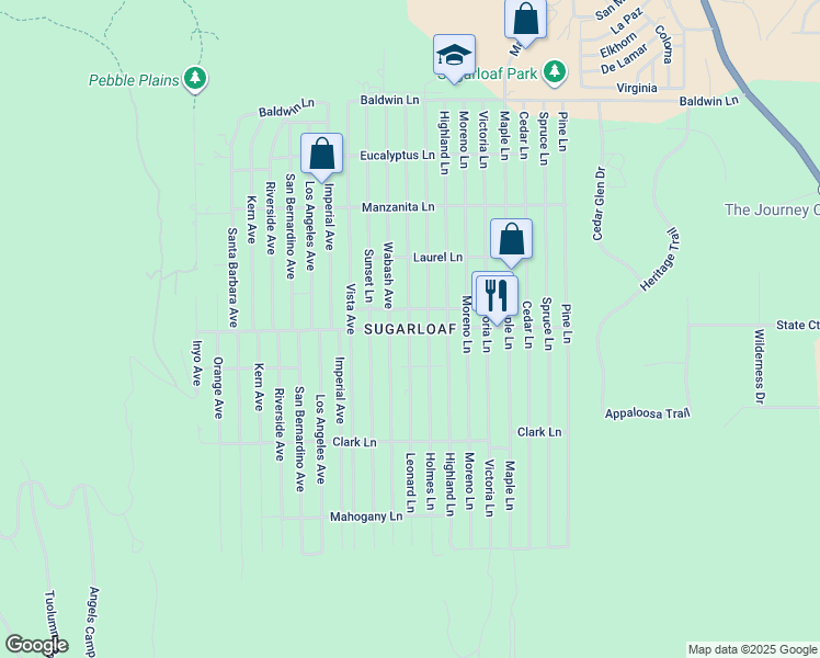 map of restaurants, bars, coffee shops, grocery stores, and more near in Big Bear