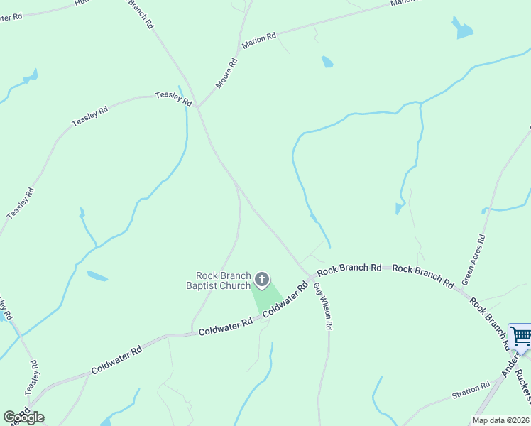 map of restaurants, bars, coffee shops, grocery stores, and more near 2946 Rock Branch Road in Elberton