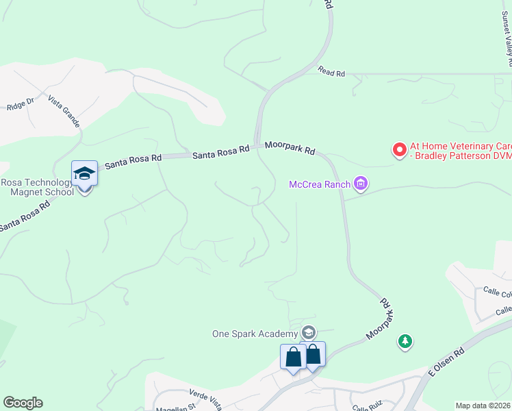 map of restaurants, bars, coffee shops, grocery stores, and more near 2625 Marvella Court in Camarillo