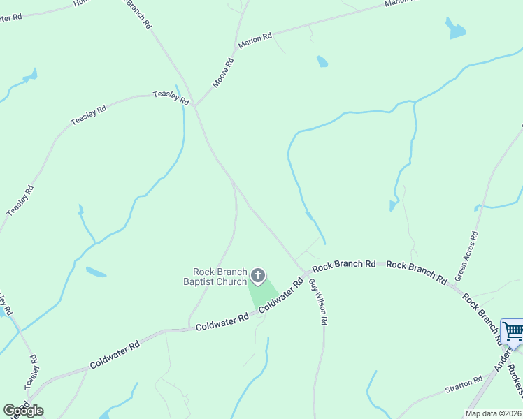 map of restaurants, bars, coffee shops, grocery stores, and more near 2946 Rock Branch Road in Elberton