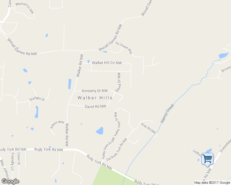 map of restaurants, bars, coffee shops, grocery stores, and more near 70 David Road Northwest in Cartersville