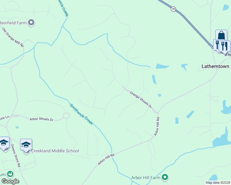 map of restaurants, bars, coffee shops, grocery stores, and more near 402 Sunflower Ridge in Canton
