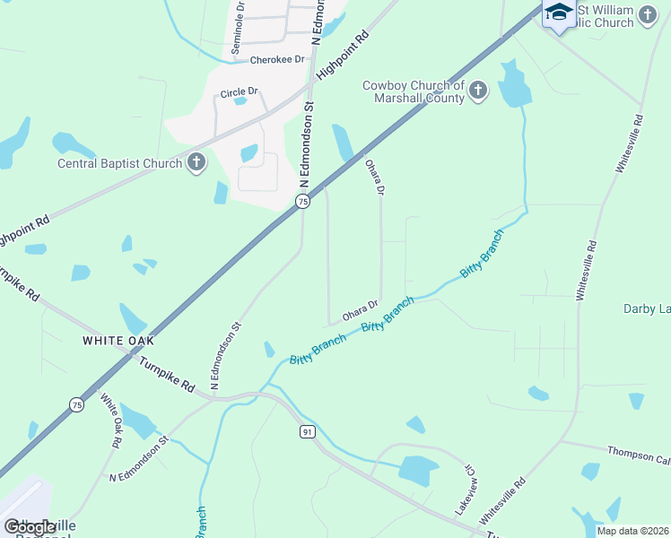 map of restaurants, bars, coffee shops, grocery stores, and more near 320 Ohara Drive in Albertville