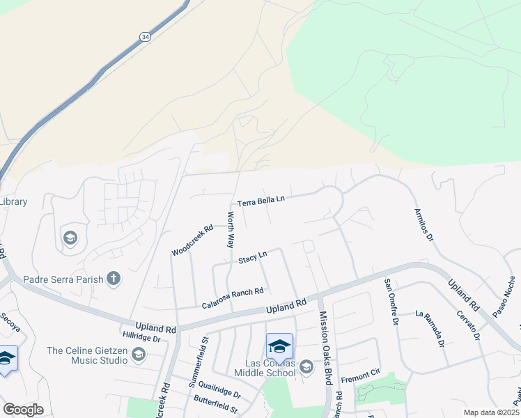 map of restaurants, bars, coffee shops, grocery stores, and more near 5710 Terra Bella Lane in Camarillo