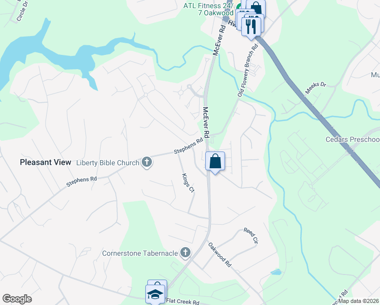 map of restaurants, bars, coffee shops, grocery stores, and more near 4635 Waverly Way in Oakwood