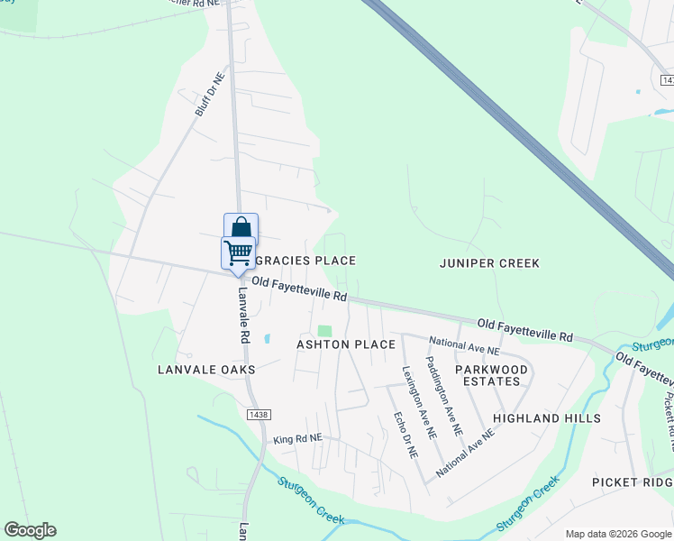 map of restaurants, bars, coffee shops, grocery stores, and more near 1376 Old Fayetteville Road in Leland