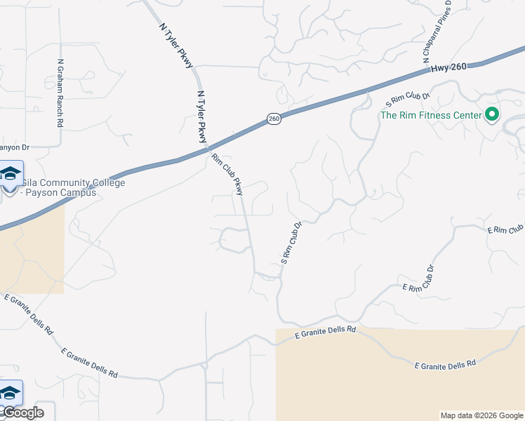 map of restaurants, bars, coffee shops, grocery stores, and more near 2028 East Rainbow Trail in Payson