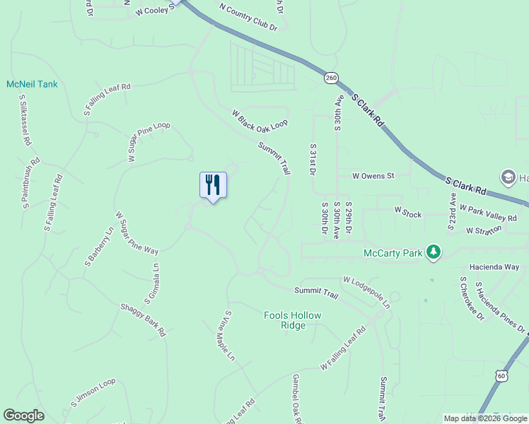 map of restaurants, bars, coffee shops, grocery stores, and more near 3351 West Tobasa Lane in Show Low