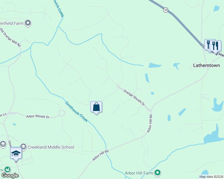 map of restaurants, bars, coffee shops, grocery stores, and more near 402 Sunflower Ridge in Canton