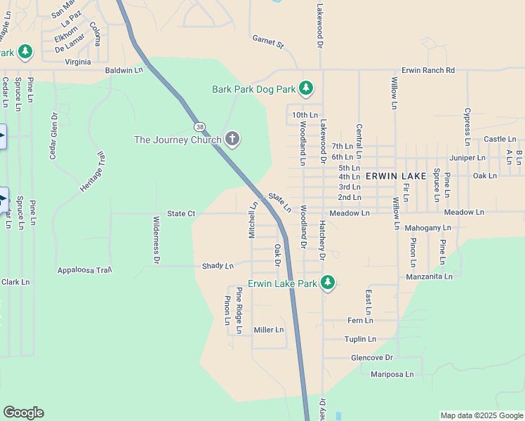 map of restaurants, bars, coffee shops, grocery stores, and more near 2001 State Lane in Big Bear