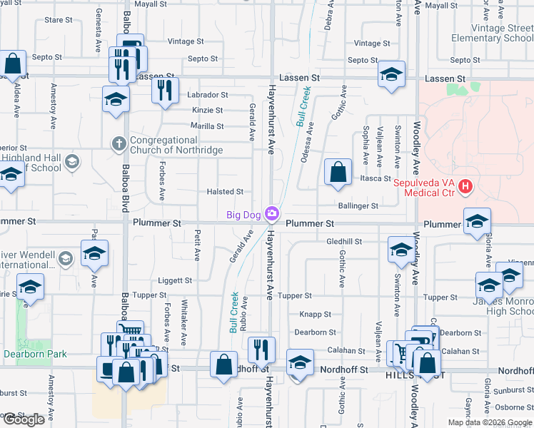 map of restaurants, bars, coffee shops, grocery stores, and more near in Los Angeles
