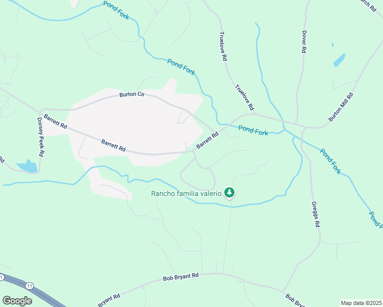 map of restaurants, bars, coffee shops, grocery stores, and more near Glenn Burtz Road in Hall County