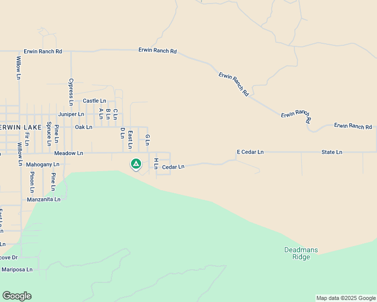 map of restaurants, bars, coffee shops, grocery stores, and more near 2809 Cedar Lane in Big Bear