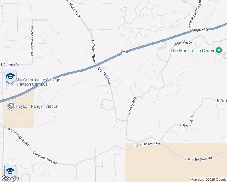 map of restaurants, bars, coffee shops, grocery stores, and more near 240 South Thunder Mountain in Payson