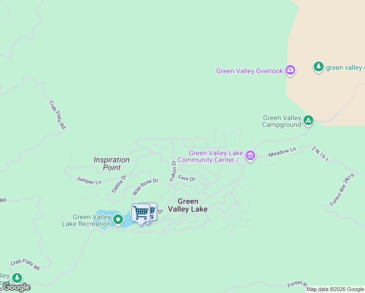 map of restaurants, bars, coffee shops, grocery stores, and more near 549 Beechnut Drive in Green Valley Lake