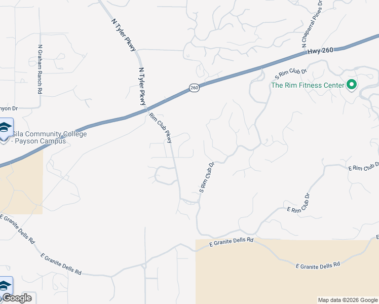 map of restaurants, bars, coffee shops, grocery stores, and more near 2028 East Rainbow Trail in Payson