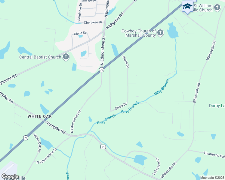 map of restaurants, bars, coffee shops, grocery stores, and more near 320 Ohara Dr in Albertville