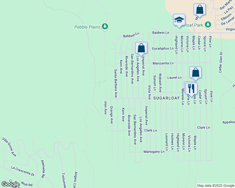 map of restaurants, bars, coffee shops, grocery stores, and more near 477 Kern Avenue in Sugarloaf