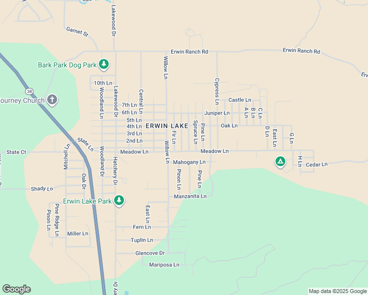 map of restaurants, bars, coffee shops, grocery stores, and more near 972 Pinon Lane in Big Bear