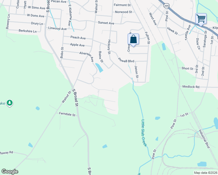 map of restaurants, bars, coffee shops, grocery stores, and more near 713 Shasta Drive in Albertville