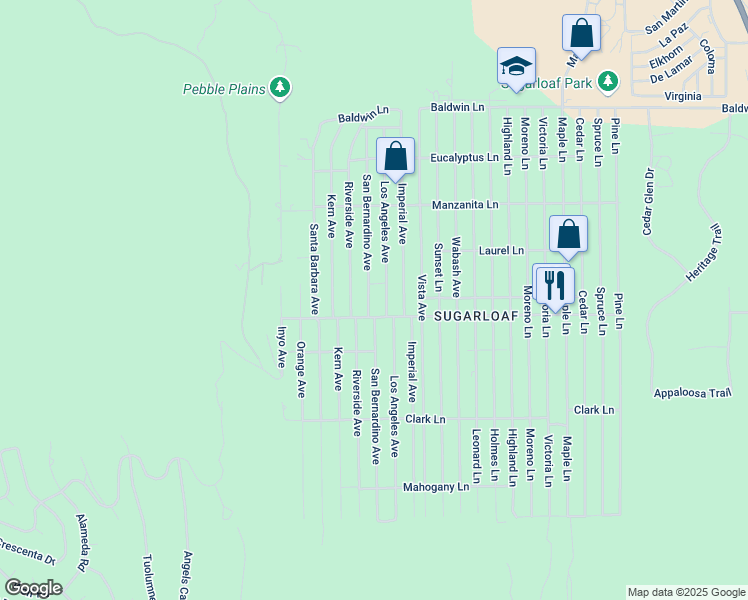 map of restaurants, bars, coffee shops, grocery stores, and more near 471 San Bernardino Avenue in Big Bear
