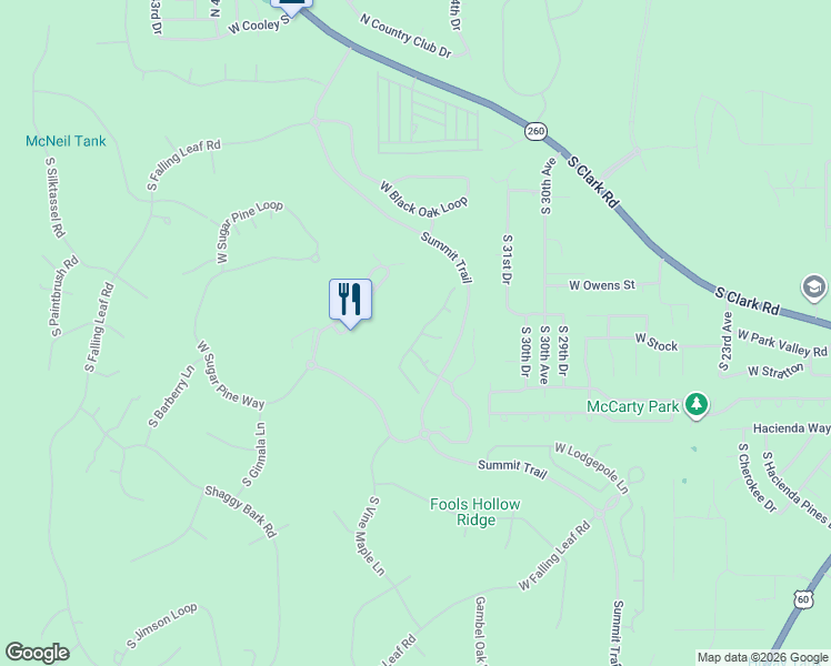 map of restaurants, bars, coffee shops, grocery stores, and more near 3351 West Tobasa Lane in Show Low