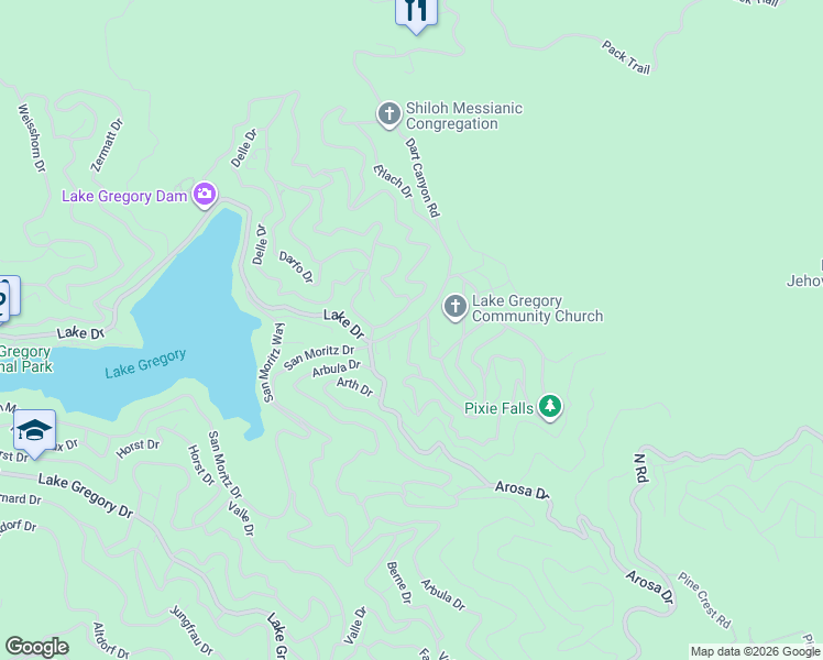 map of restaurants, bars, coffee shops, grocery stores, and more near in Crestline