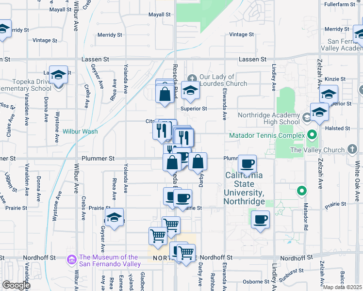 map of restaurants, bars, coffee shops, grocery stores, and more near in Los Angeles