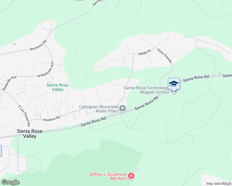 map of restaurants, bars, coffee shops, grocery stores, and more near 2701 Vista Arroyo Drive in Santa Rosa Valley