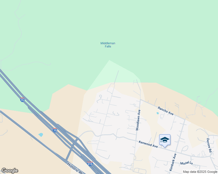map of restaurants, bars, coffee shops, grocery stores, and more near Foresthill Court in San Bernardino County