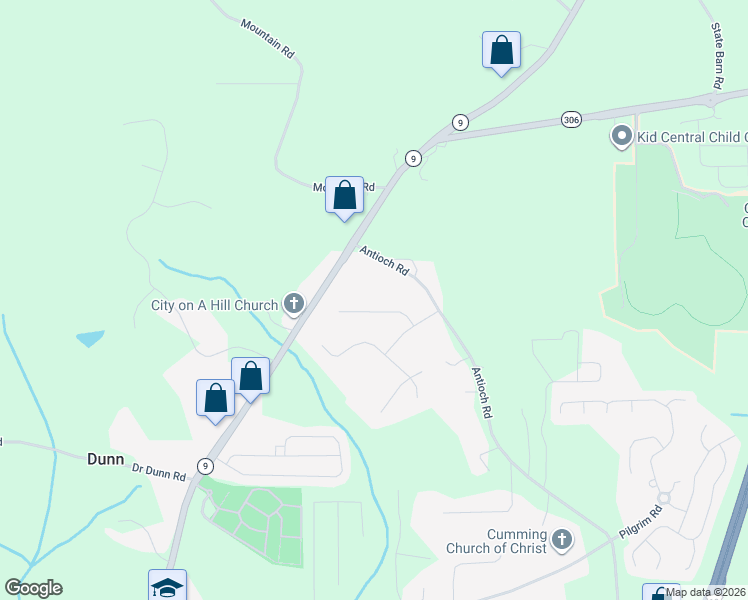 map of restaurants, bars, coffee shops, grocery stores, and more near 2070 Clayburn Drive in Cumming