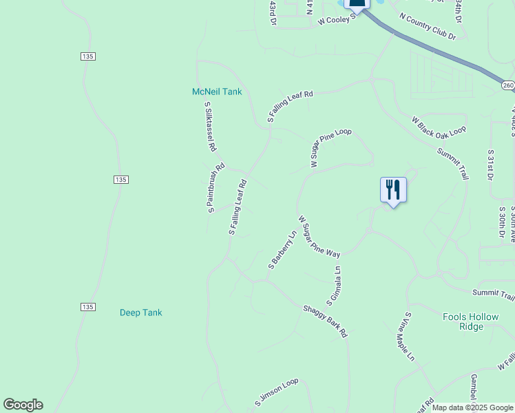 map of restaurants, bars, coffee shops, grocery stores, and more near 4470 West Hackberry Lane in Show Low