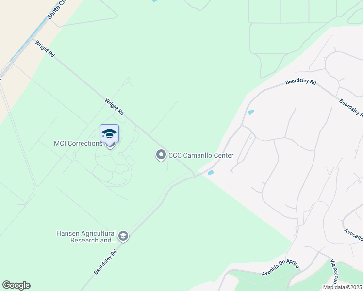 map of restaurants, bars, coffee shops, grocery stores, and more near 3425 Wright Road in Camarillo