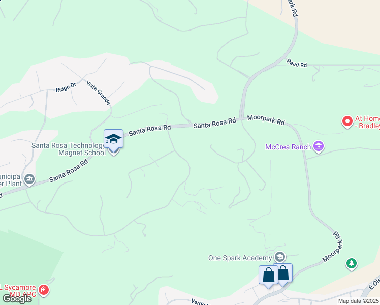 map of restaurants, bars, coffee shops, grocery stores, and more near 13550 Andalusia Drive in Santa Rosa Valley