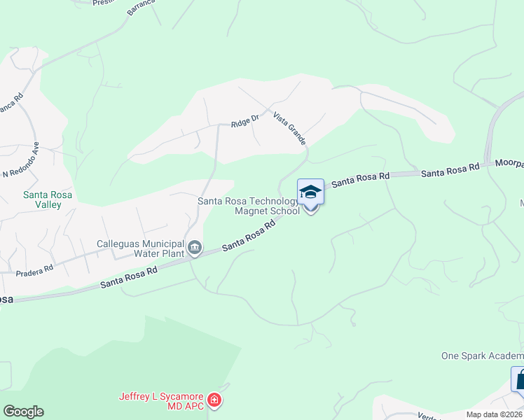 map of restaurants, bars, coffee shops, grocery stores, and more near 12738 Rosedale Court in Camarillo