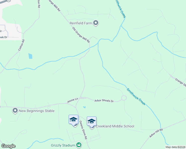 map of restaurants, bars, coffee shops, grocery stores, and more near 416 Old Orange Mill Road in Canton